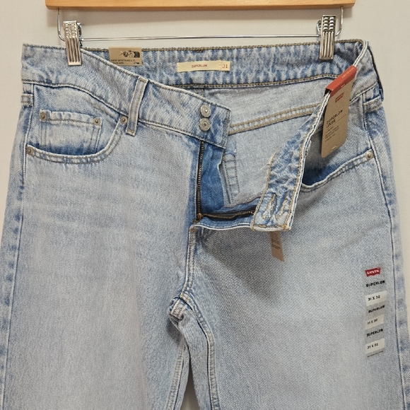 Levi's SuperLow Loose Fit Jeans Baggy Size 31 X 32 Wide Leg Light Wash Low Rise - Picture 3 of 16